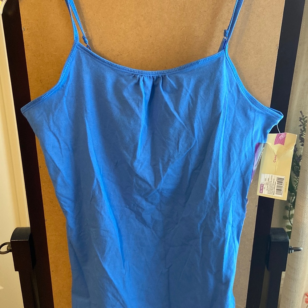 NWT Cherokee Girls spaghetti strap blue tank XL